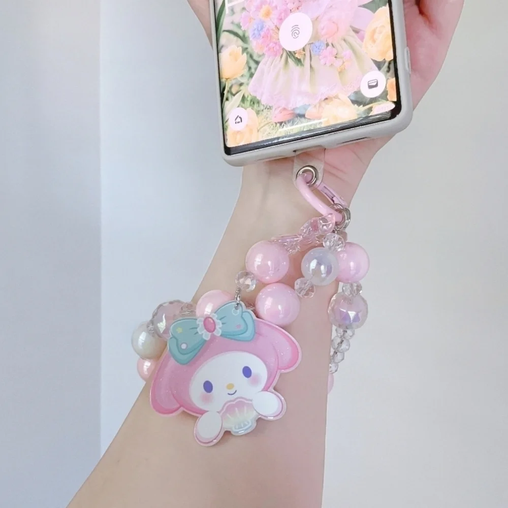 My Melody Pink Kawaii Beaded Phone Charm / Wristlet
